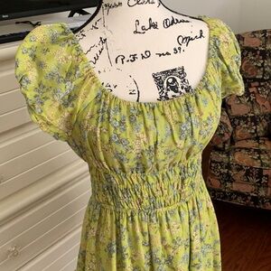 Spring Floral Green Dress